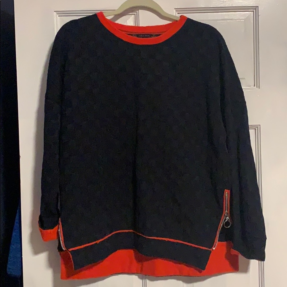 Navy and orange Zara shirt